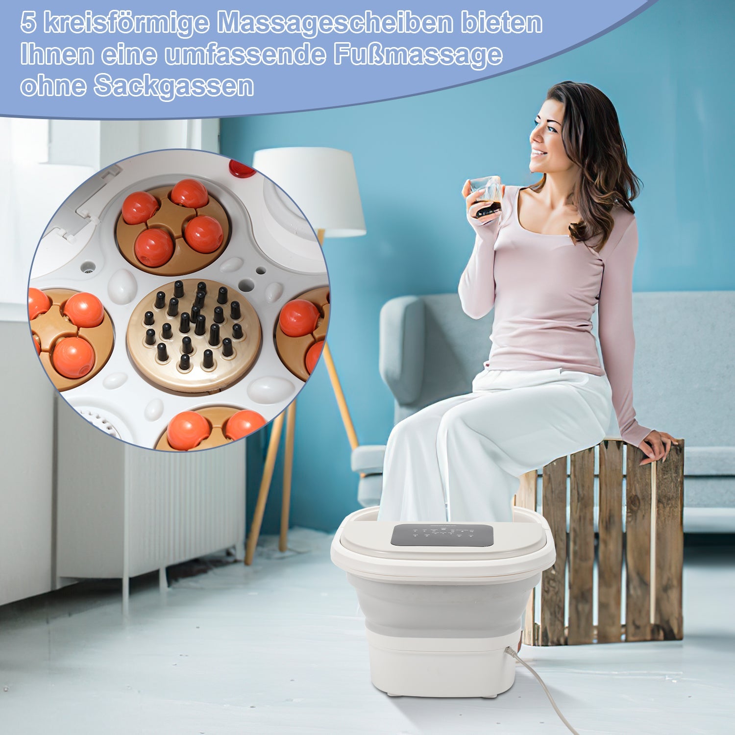Cosmo Go Fußmassagegerät elektrisch Wärme Klappbare