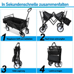 Cosmo Go Bollerwagen Transportwagen mit Dach Faltbar 80kg Belastbarkeit