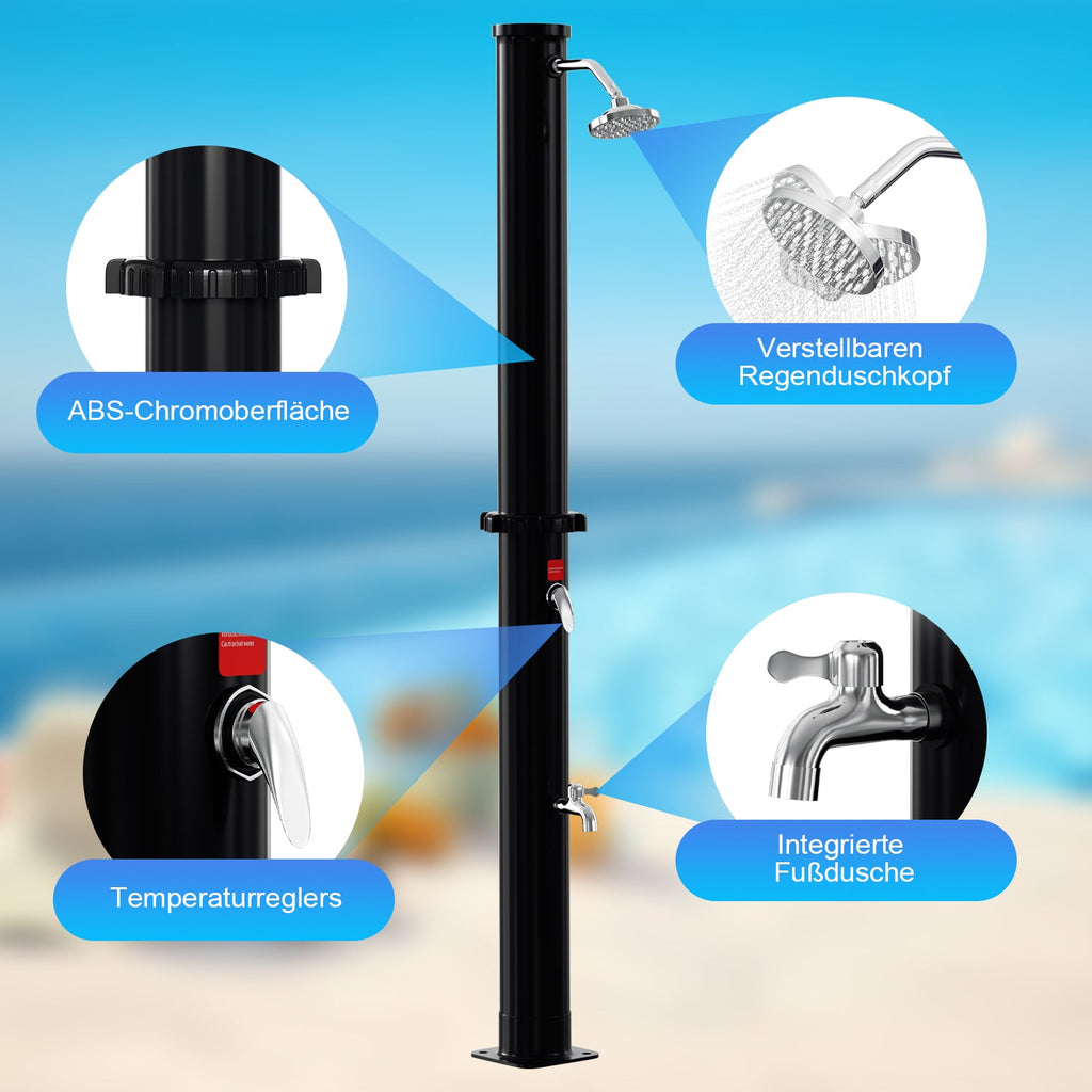 Cosmo Go 20L Solardusche mit Duschkopf und Schutzabdeckung