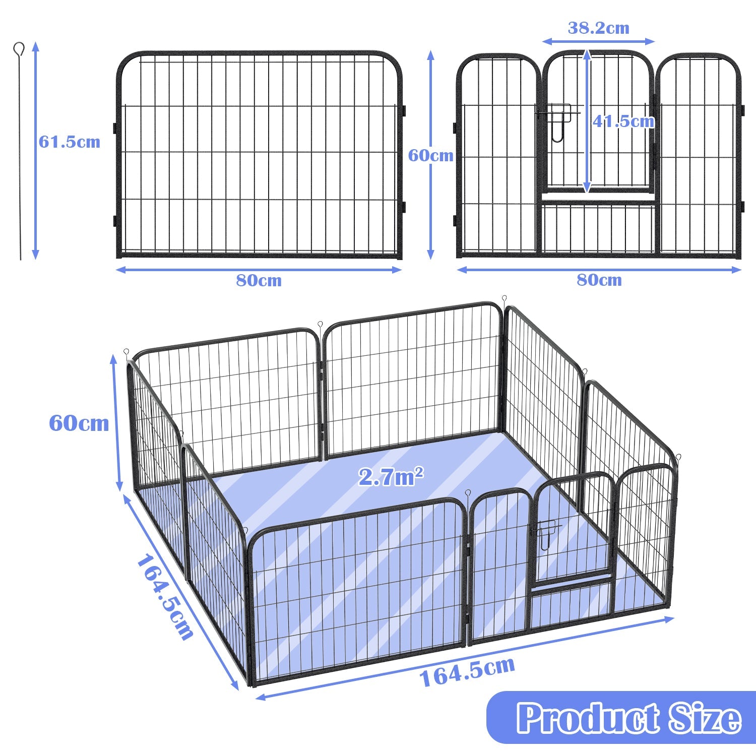 Cosmo Go Welpenlaufstall 8-teilig 60cm hoch Faltbar
