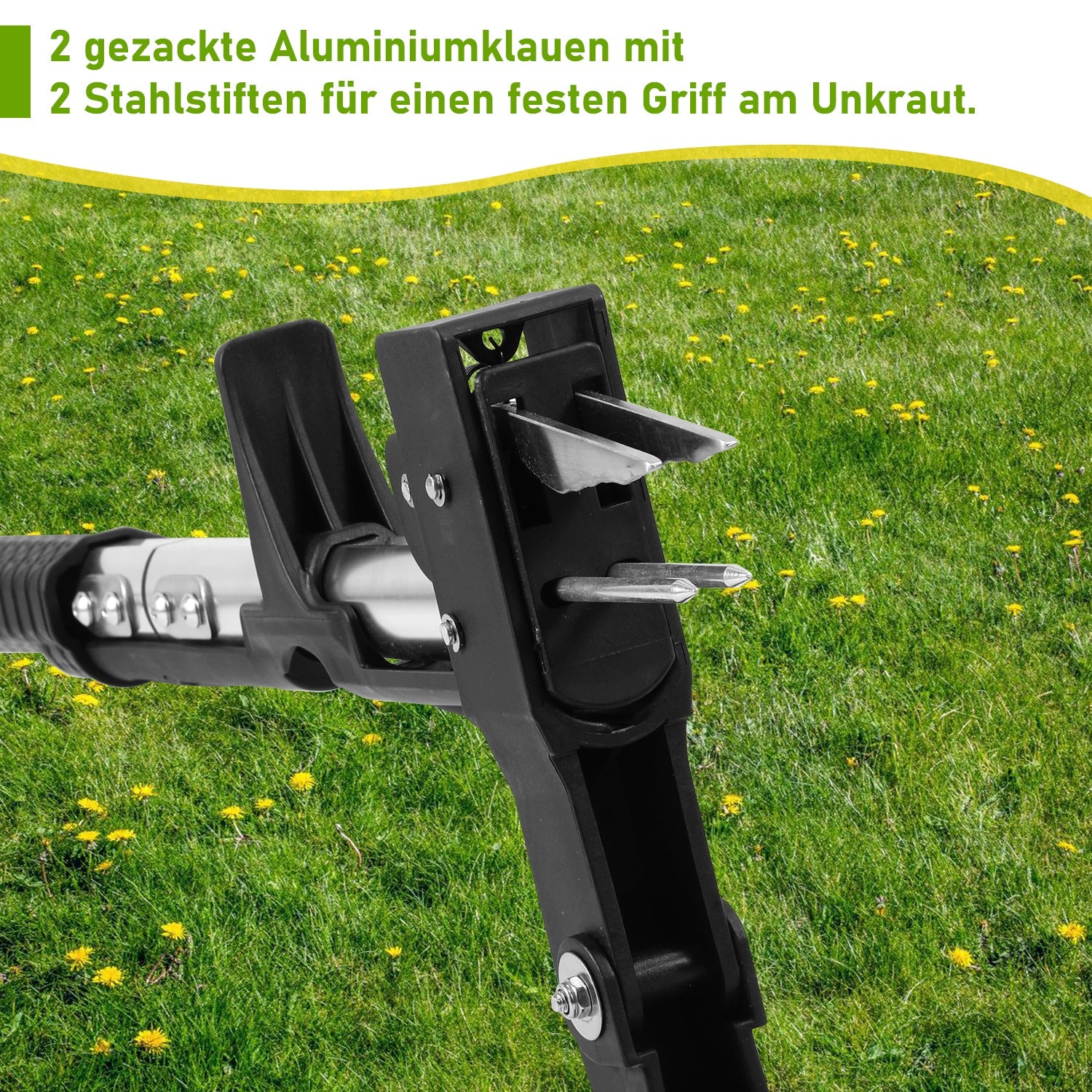 Cosmo Go Unkrautstecher Löwenzahnstecher mit Stiel,Auswerfer und Fußpedal