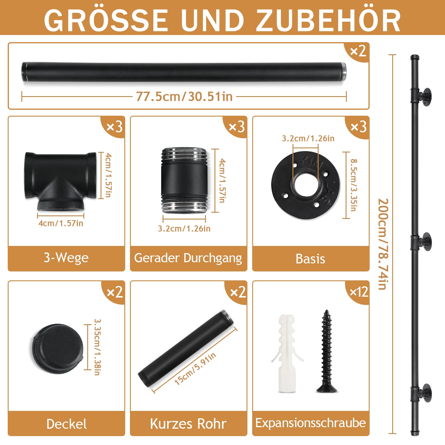 Cosmo Go Handlauf Treppe Edelstahl Handlauf Schwarz