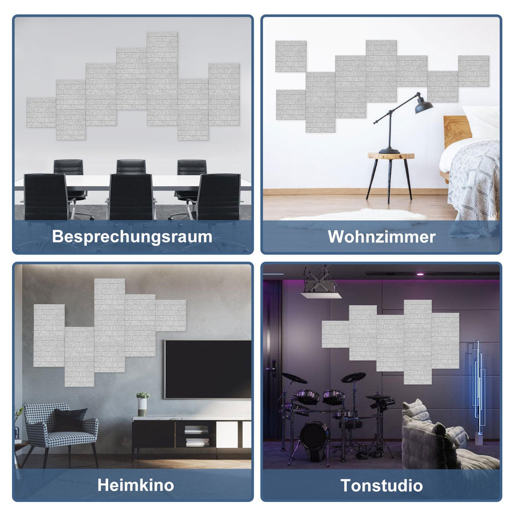 Cosmo Go Akustikplatten Wandpaneele Selbstklebend 12/18 Stück Quadratisch Kacheln