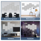 Cosmo Go Akustikplatten Wandpaneele Selbstklebend 12/18 Stück Quadratisch Kacheln