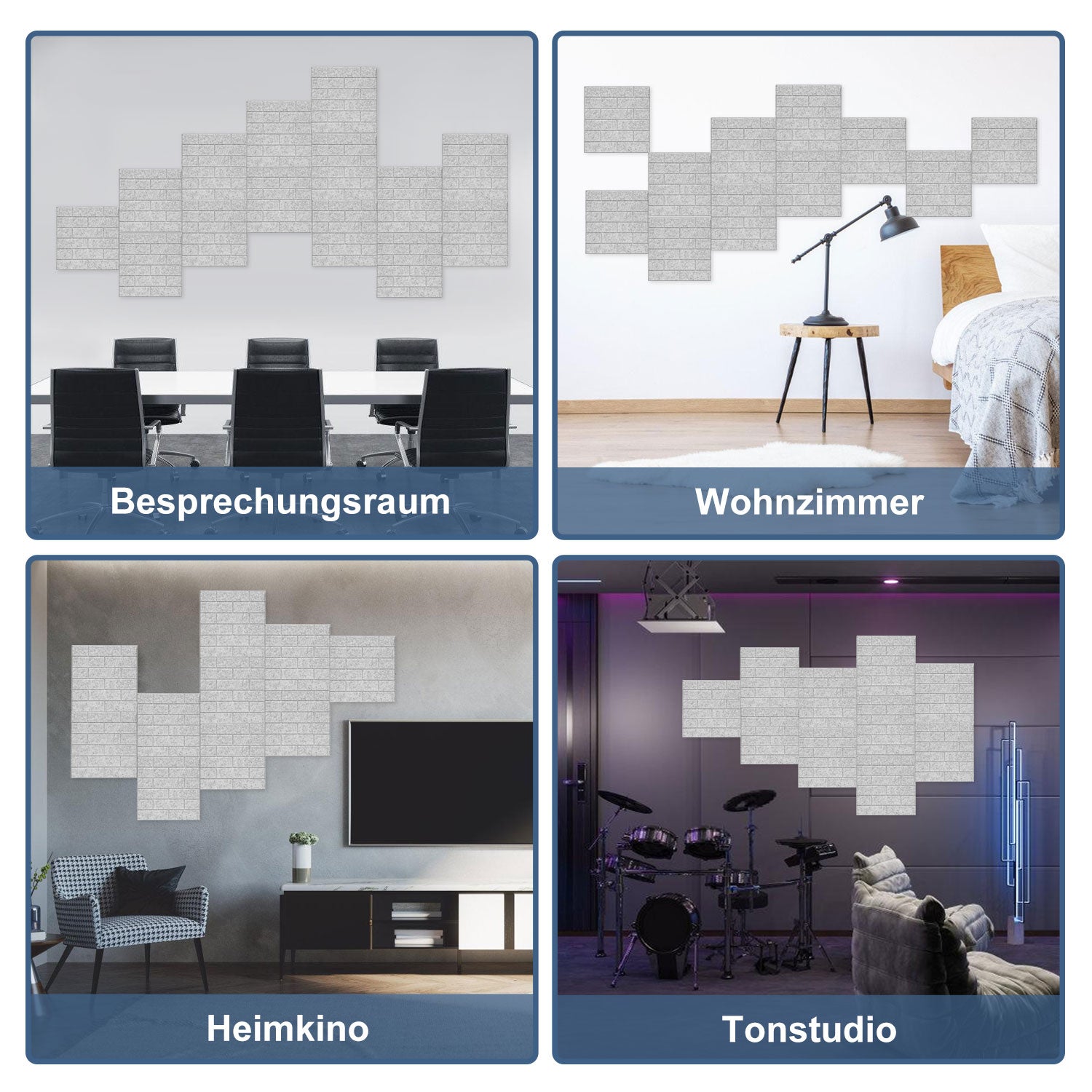 Cosmo Go Akustikplatten Wandpaneele Selbstklebend 12/18 Stück Quadratisch Kacheln