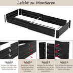 Cosmo Go Metall Hochbeete Hochbeete-Kit mit Stützstangen für Garten