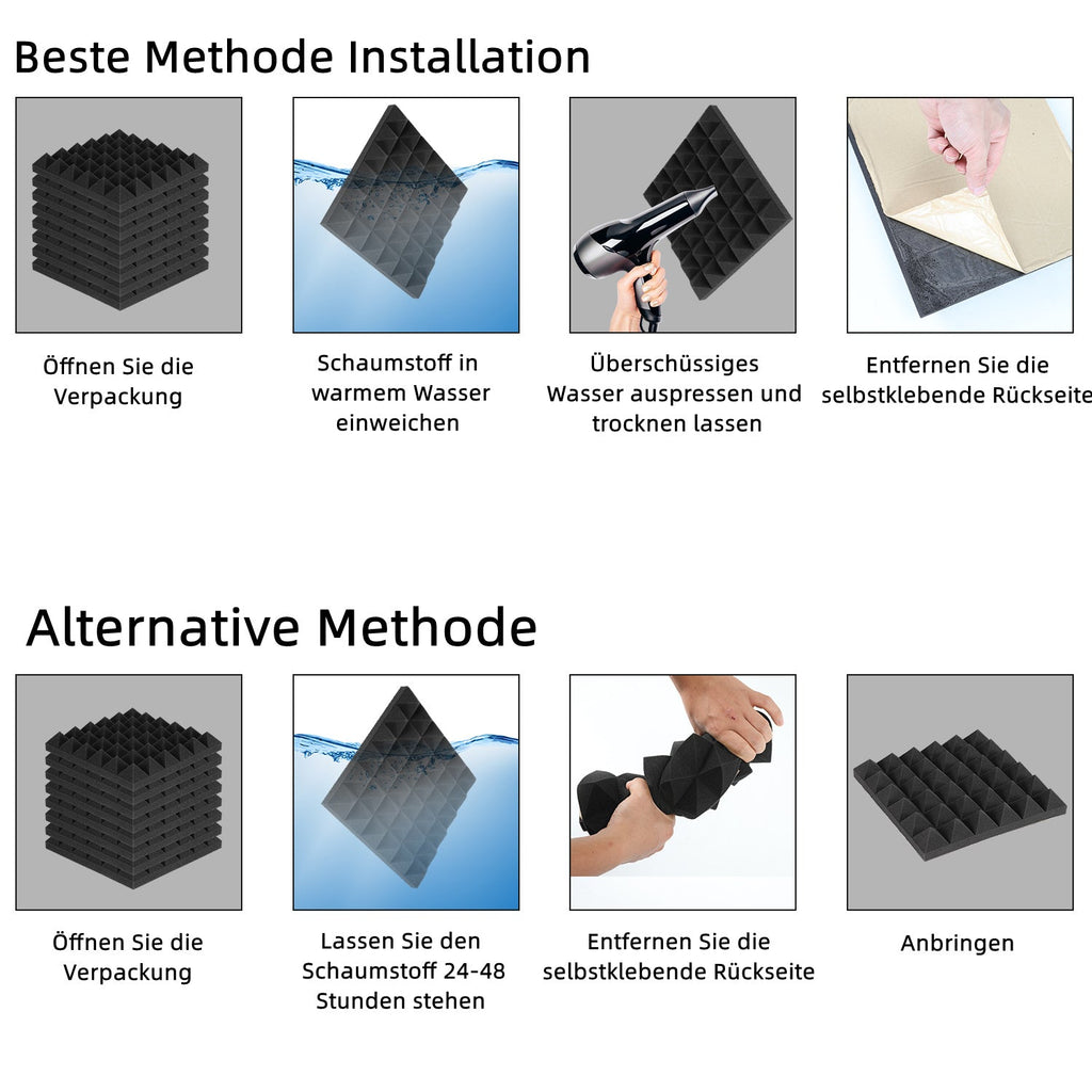 Cosmo Go Akustikschaumstoff Selbstklebend 3D Hochdichte Pyramide