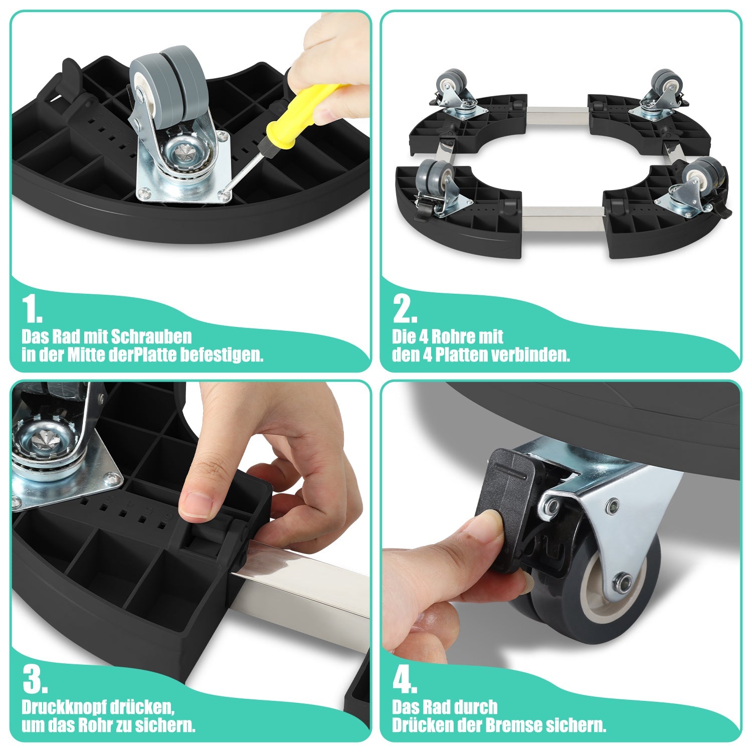 Cosmo Go Pflanzenroller Rund Einstellbar mit 360°Drehbare Rädern