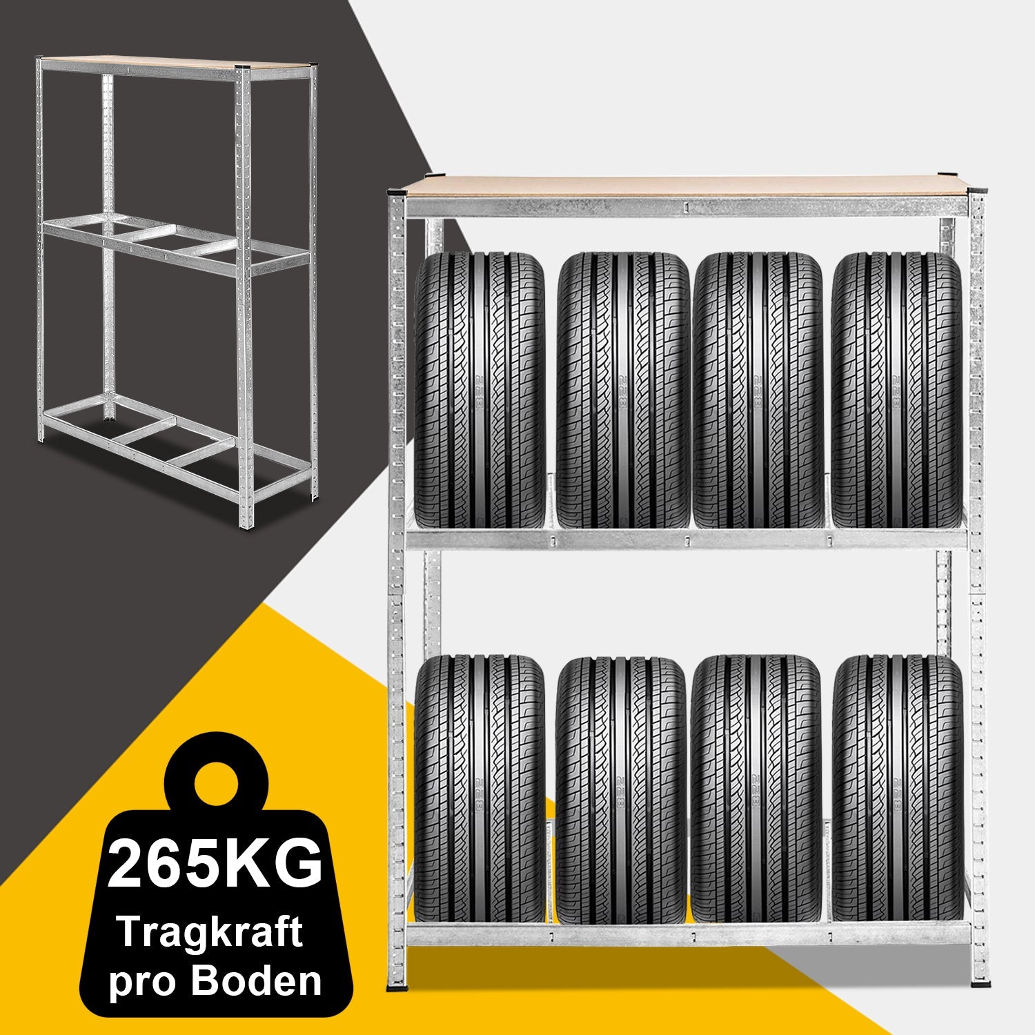 Cosmo Go Reifenregal Metallregal Verzinkt 8 Reifen