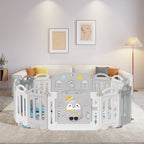 Cosmo Go Laufstall baby Faltbares mit Kriechmatte und Geschichtenbox