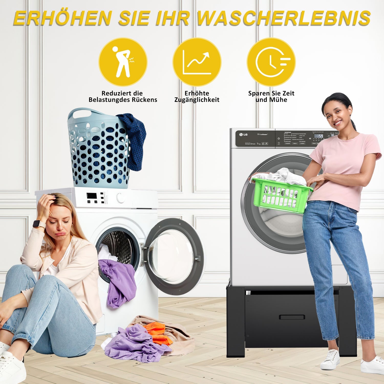 Cosmo Go Waschmaschinen Untergestell mit Schublade