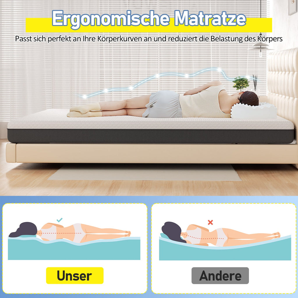Cosmo Go Matratze Memory-Schaummatratze Ergonomische H3