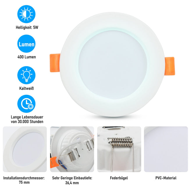 Cosmo Go 20x LED Einbaustrahler Deckenspots 5W Main Image