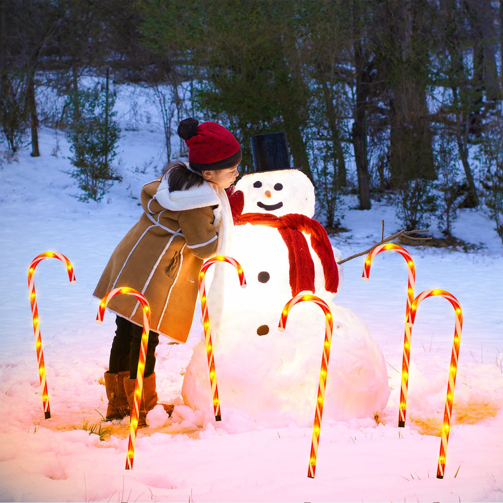 Cosmo Go 4x LED Zuckerstangen Weihnachtsdeko Außenleuchte