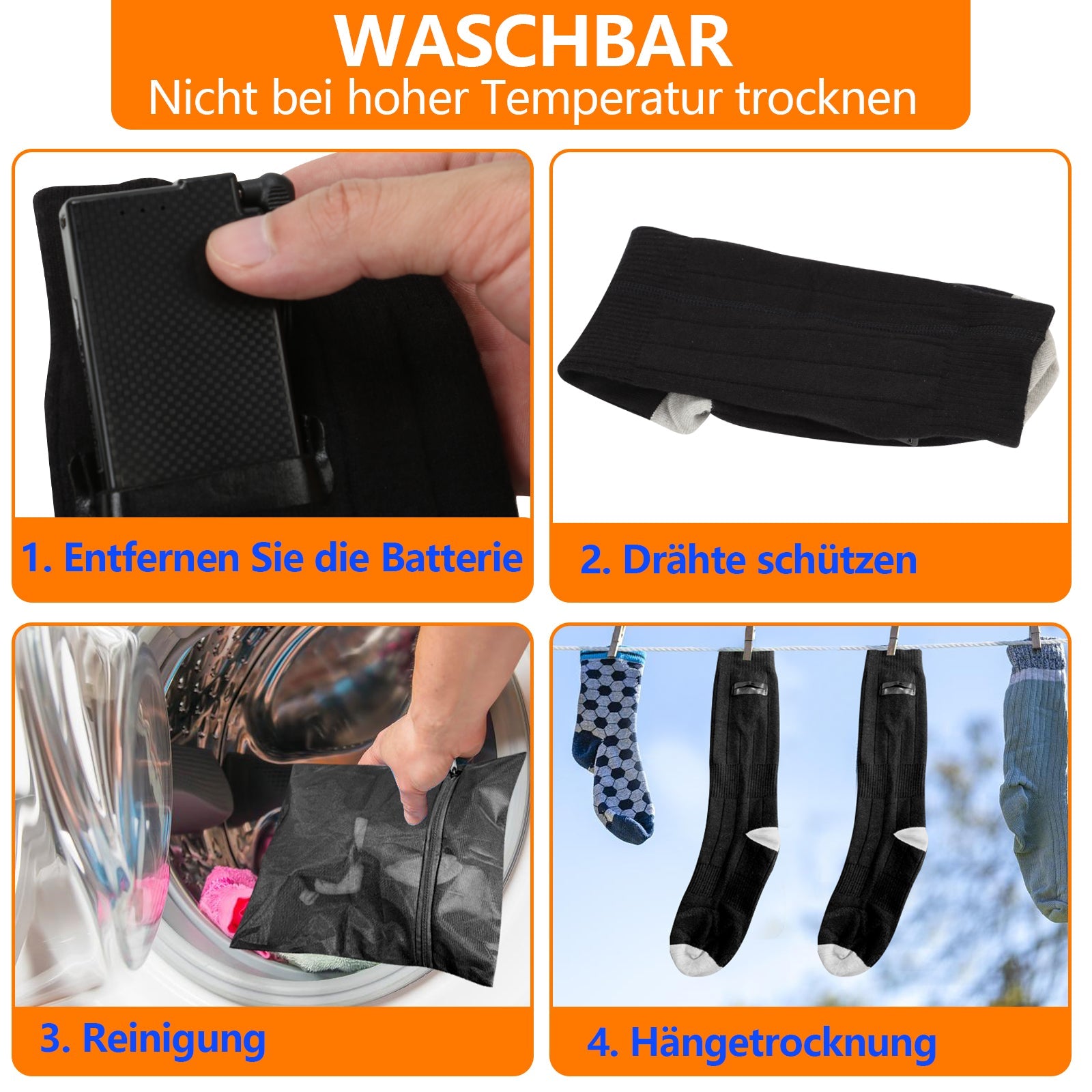 Cosmo Go Beheizte Socken Herren Damen Wiederaufladbar