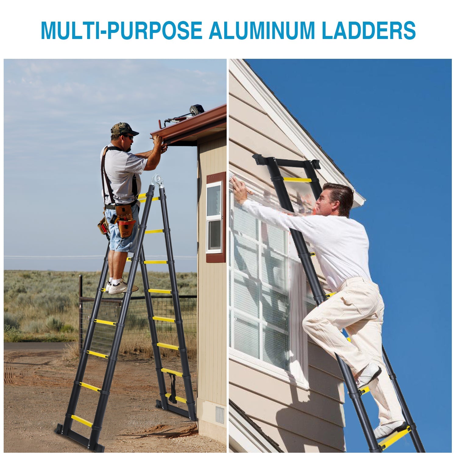 Cosmo Go Teleskopleiter Tragbar Alu Max Belastung 150 kg 3.8M (1.9+1.9M)