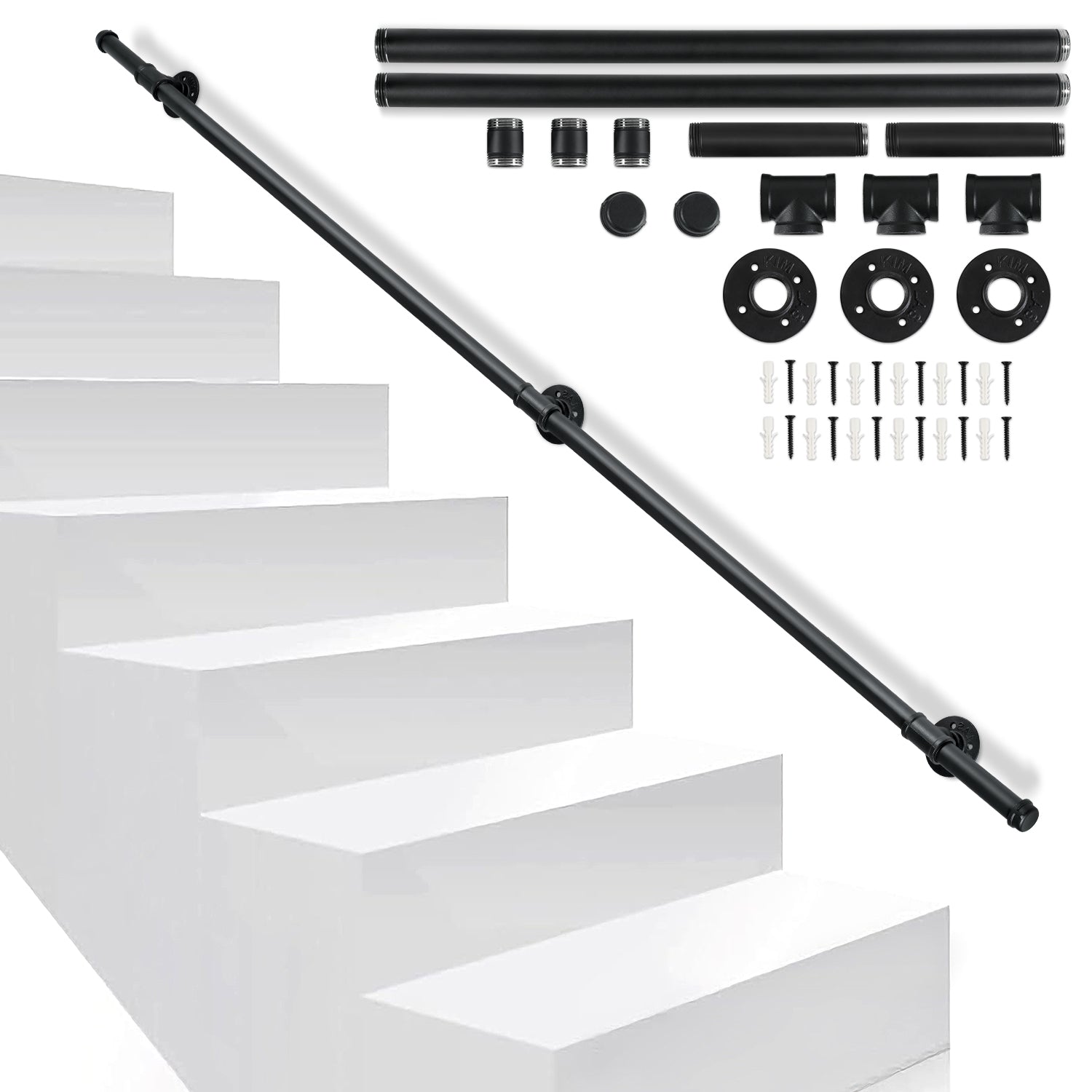 Cosmo Go Handlauf Treppe Edelstahl Handlauf Schwarz