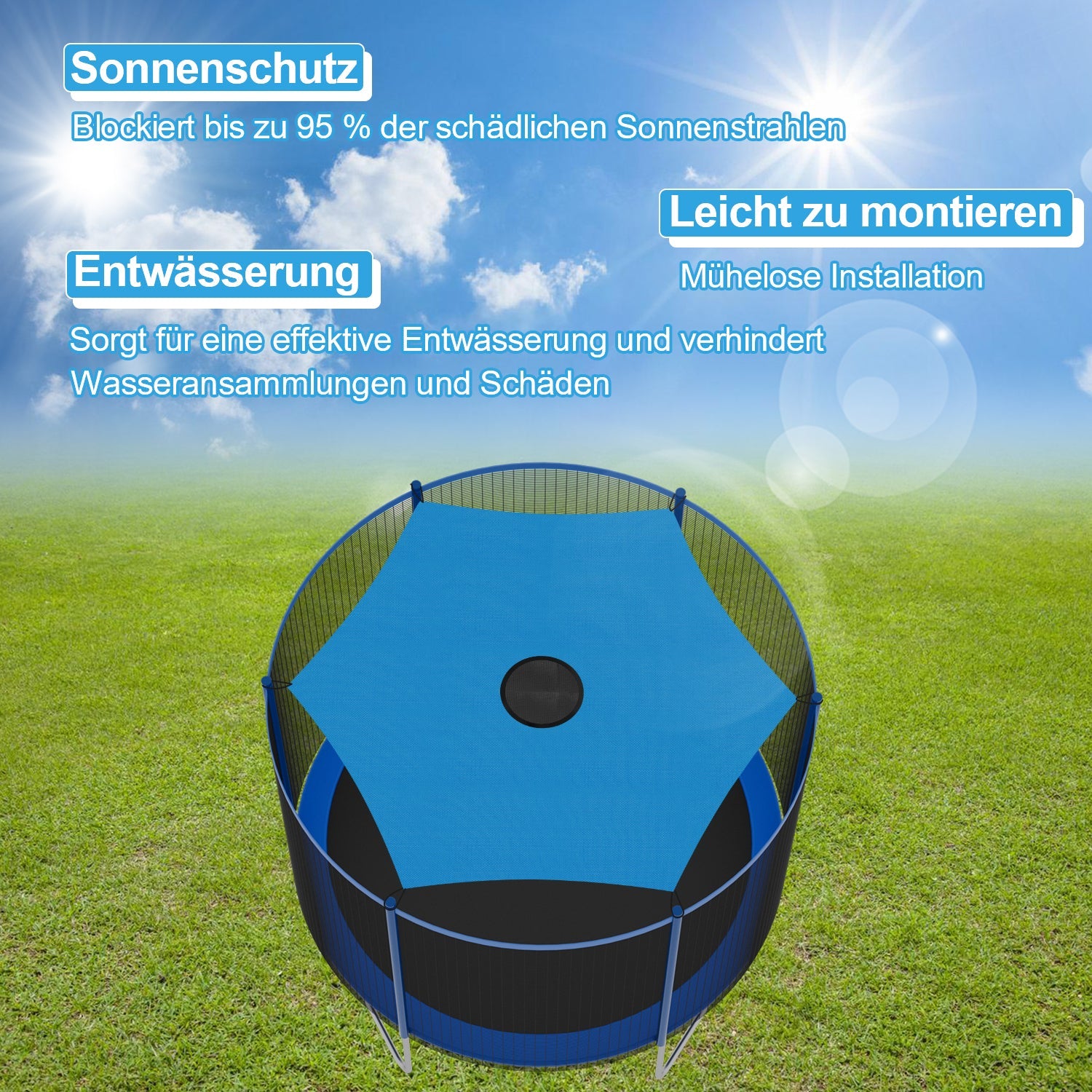 Cosmo Go Trampolin Abdeckung Sonnenschutz Ø 244cm Ø 306cm