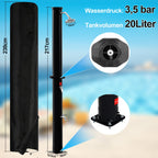 Cosmo Go 20L Solardusche mit Duschkopf und Schutzabdeckung