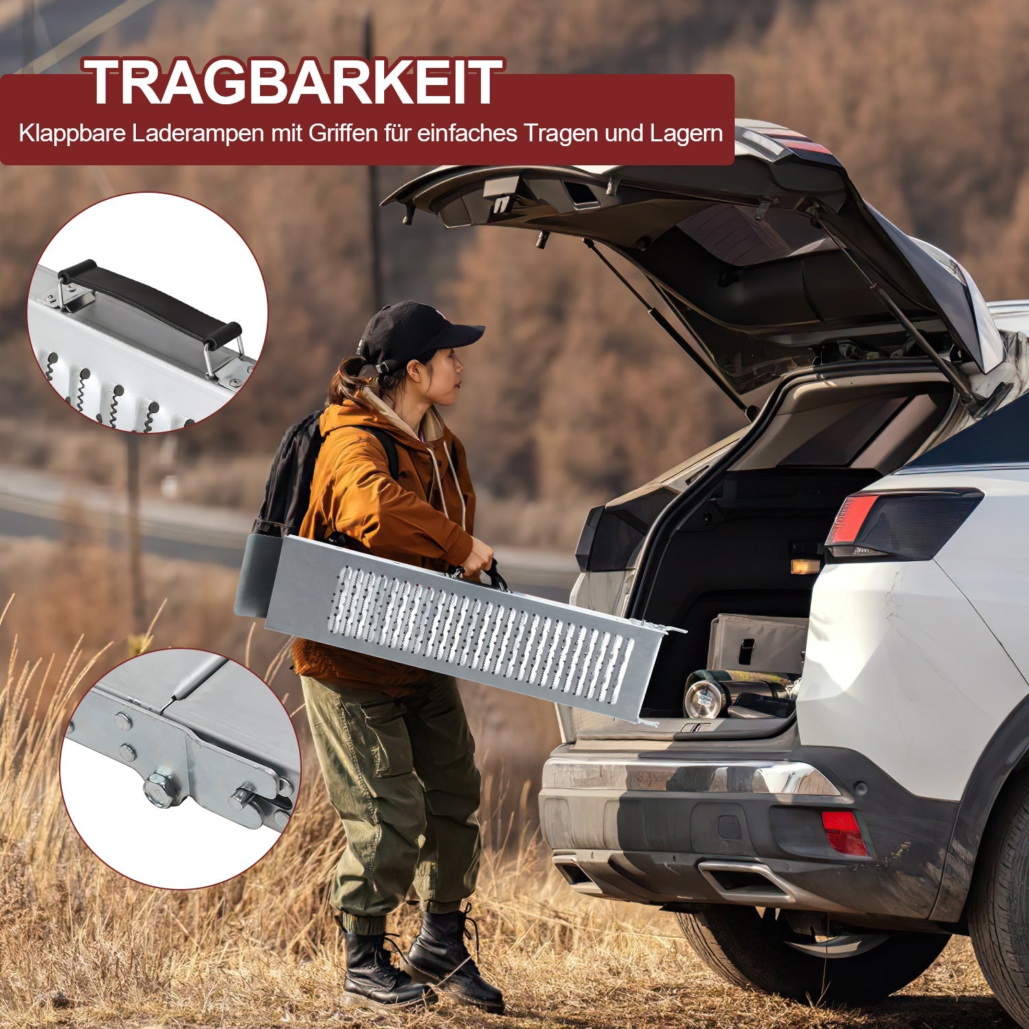 Cosmo Go 2X Auffahrrampen Laderampen Faltbare PKW Belastung 400 kg
