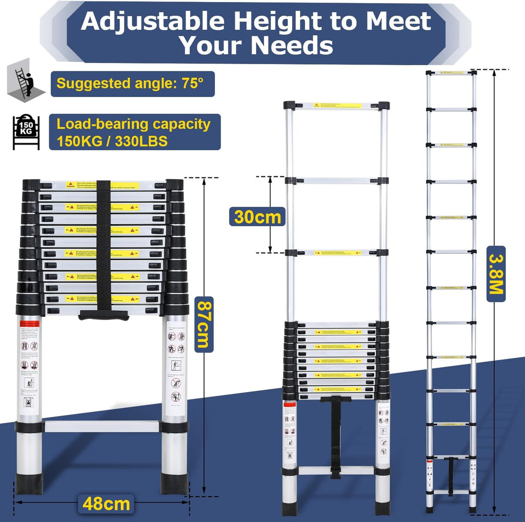 Cosmo Go Teleskopleiter Aluminium Belastbarkeit bis zu 150kg 2.6m-5m