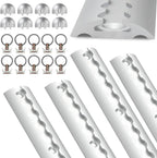 Jopassy Airlineschiene 4x1 m Aluminium,Zurrschienen Runde Halbrunde Form,Airlineschienen Set mit 10 Airlineschienen-Fitting-Ring 8 Airlineschiene Endkappe,für Wohnmobile und LKW