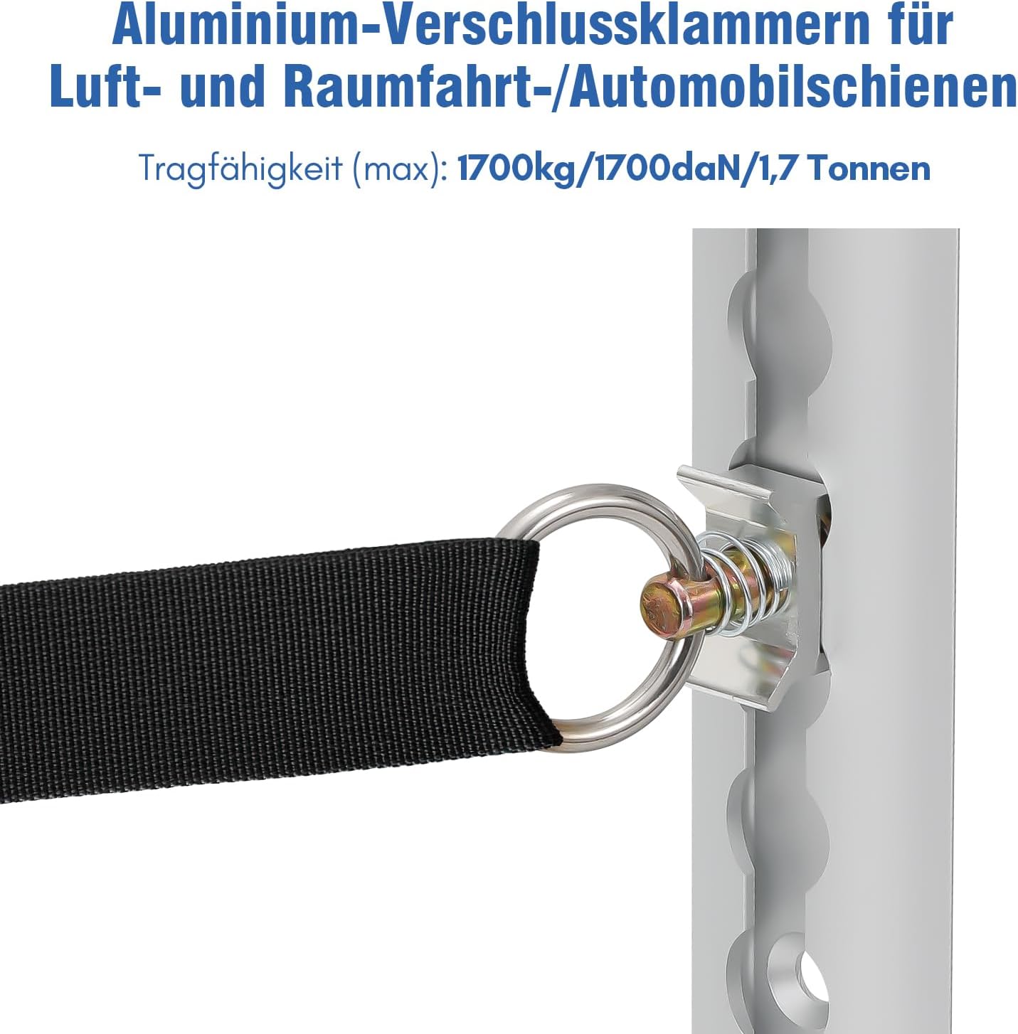 Jopassy Airlineschiene 4x1 m Aluminium,Zurrschienen Runde Halbrunde Form,Airlineschienen Set mit 10 Airlineschienen-Fitting-Ring 8 Airlineschiene Endkappe,für Wohnmobile und LKW