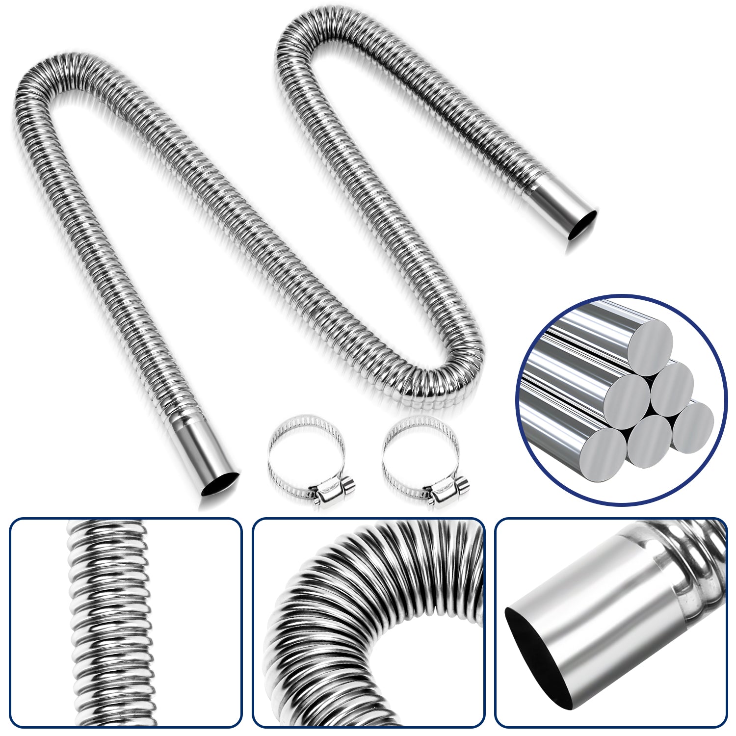 Cosmo Go Abgasschlauch Auto Edelstahl Schalldämpfer