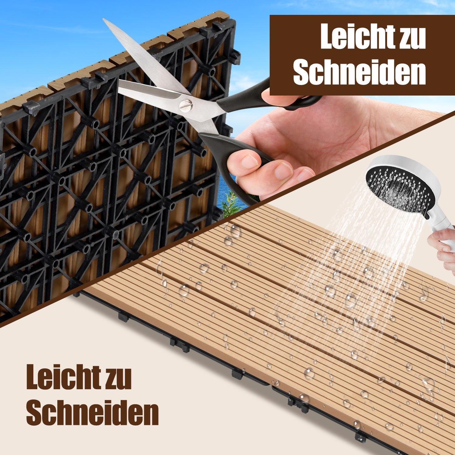 Cosmo Go WPC Terrassenfliesen Klickfliese 30x60cm 6stk