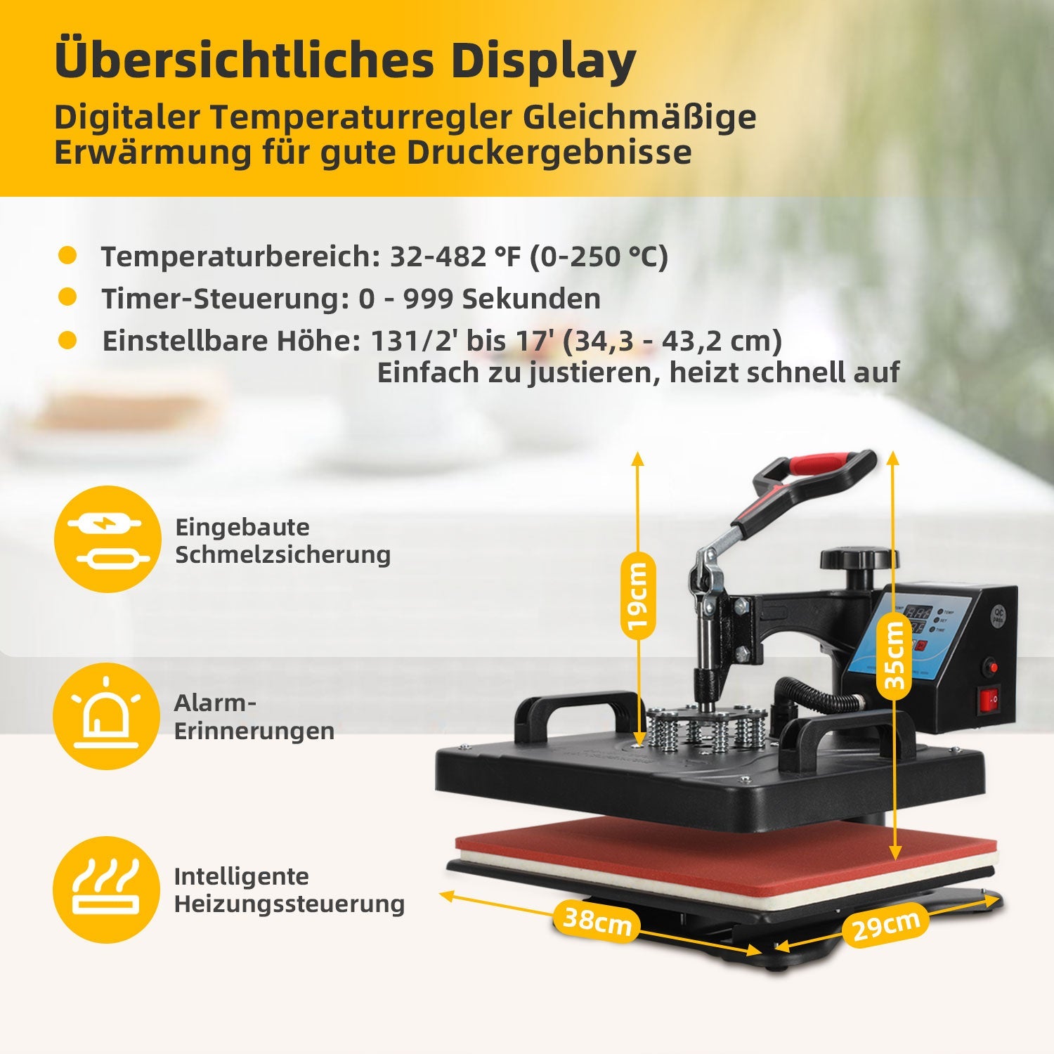 Cosmo Go Transferpresse Hitzepresse 8 IN 1 1250W