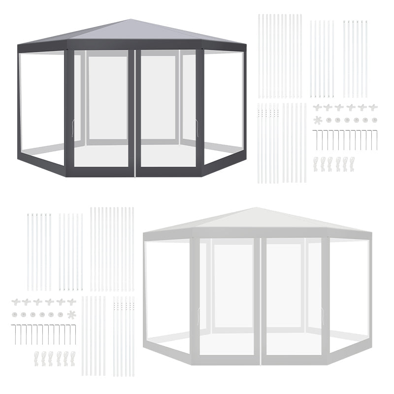 Cosmo Go Pavillon Gartenzelt mit Moskitonetz Wasserdicht 6-eckig