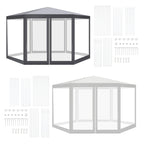 Cosmo Go Pavillon Gartenzelt mit Moskitonetz Wasserdicht 6-eckig