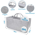 Cosmo Go 2x Filztasche Kaminholztasche Brennholzkorb Faltbar 30L