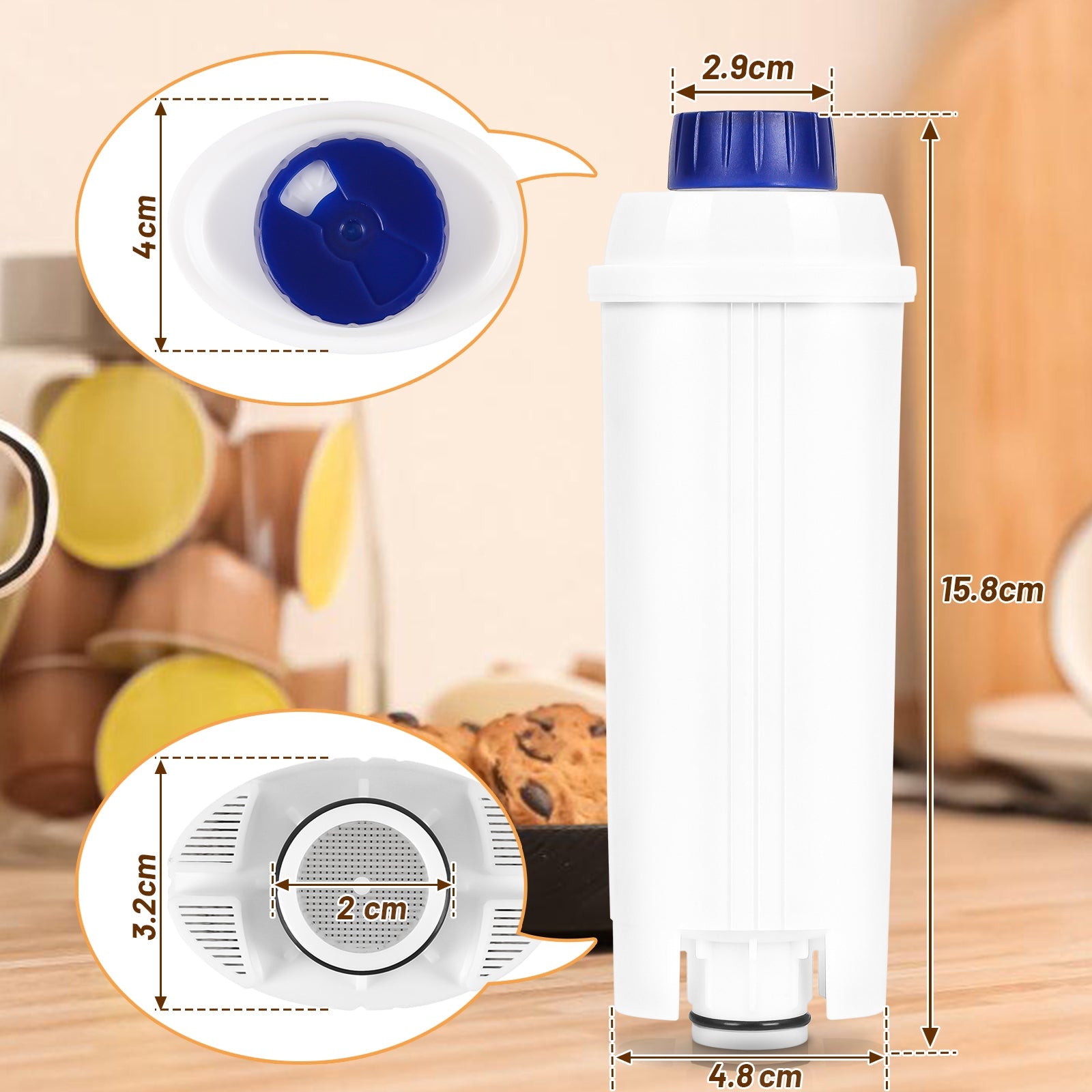 Cosmo Go Wasserfilter für Delonghi kompatibel für DLSC002 ECAM ETAM