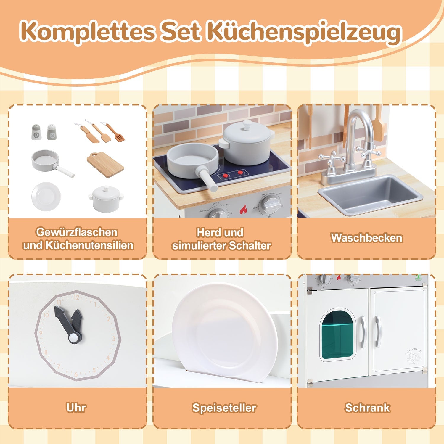 Cosmo Go Spielzeugküche Kinderspielzeug aus Holz