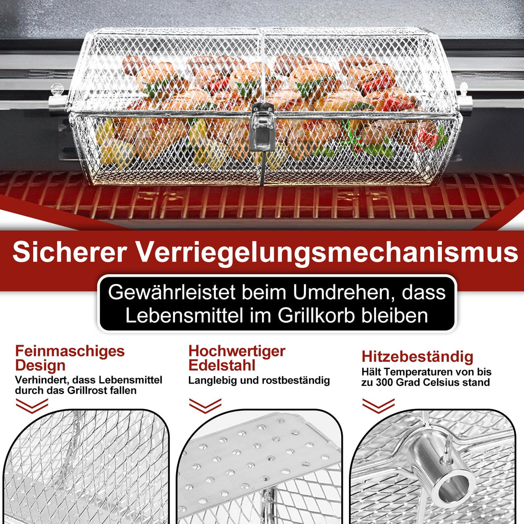 Cosmo Go Grillkorb Grillkorb Edelstahl für Drehspieß