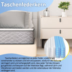 Cosmo Go Matratze Taschenfedermatratze 7 Zonen Elastizität H3