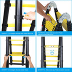 Cosmo Go Teleskopleiter Tragbar Alu Max Belastung 150 kg 3.8M (1.9+1.9M)