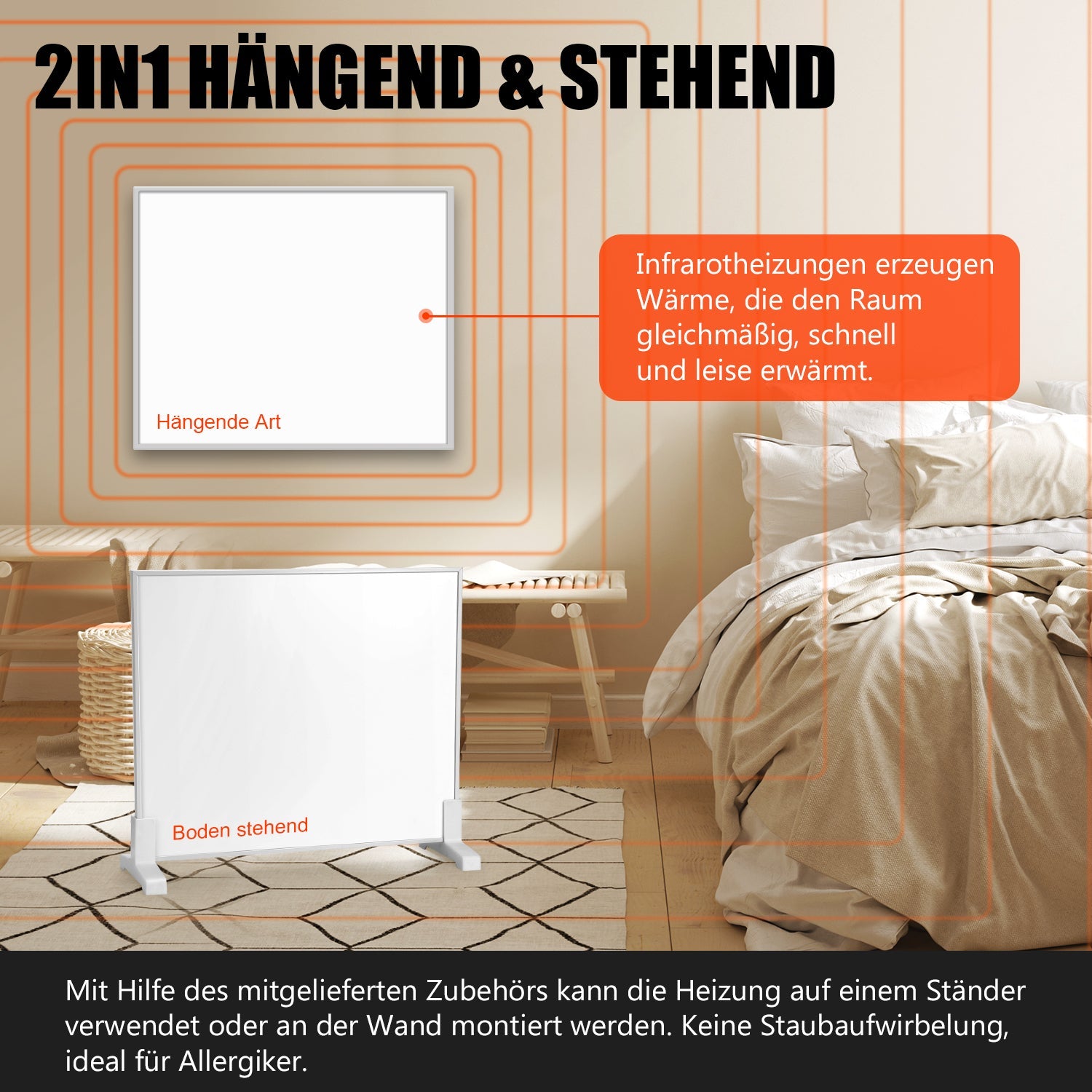 Cosmo Go Infrarotheizung Thermostat APP Fernbedienung 300-1200 W