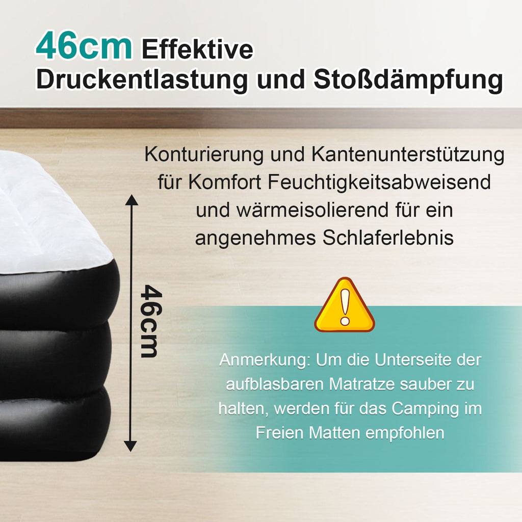 Cosmo Go Aufblasbare Matratze Luftmatratze Einzel/Doppel