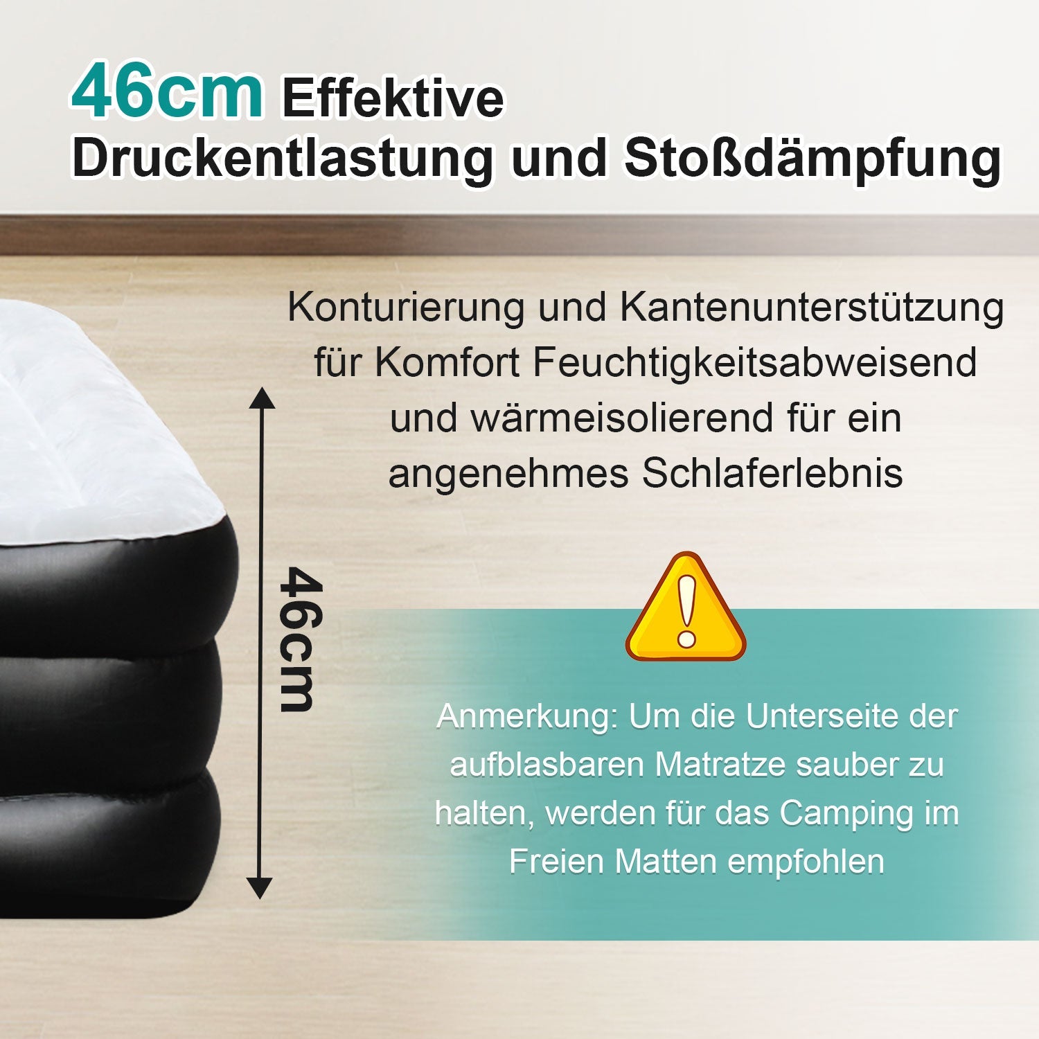 Cosmo Go Aufblasbare Matratze Luftmatratze Einzel/Doppel