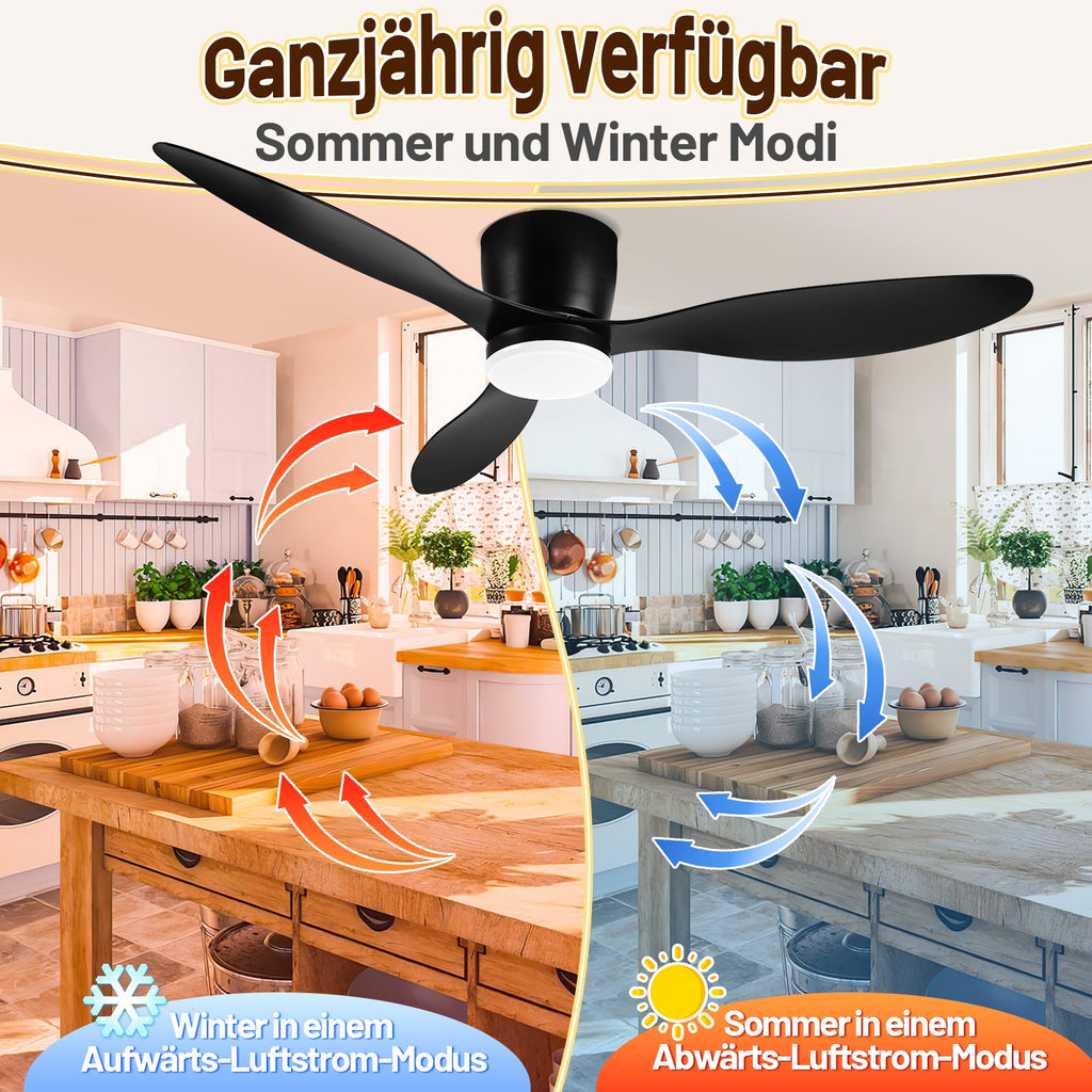 Cosmo Go Deckenventilator Lüfter LED Deckenlampe 40W