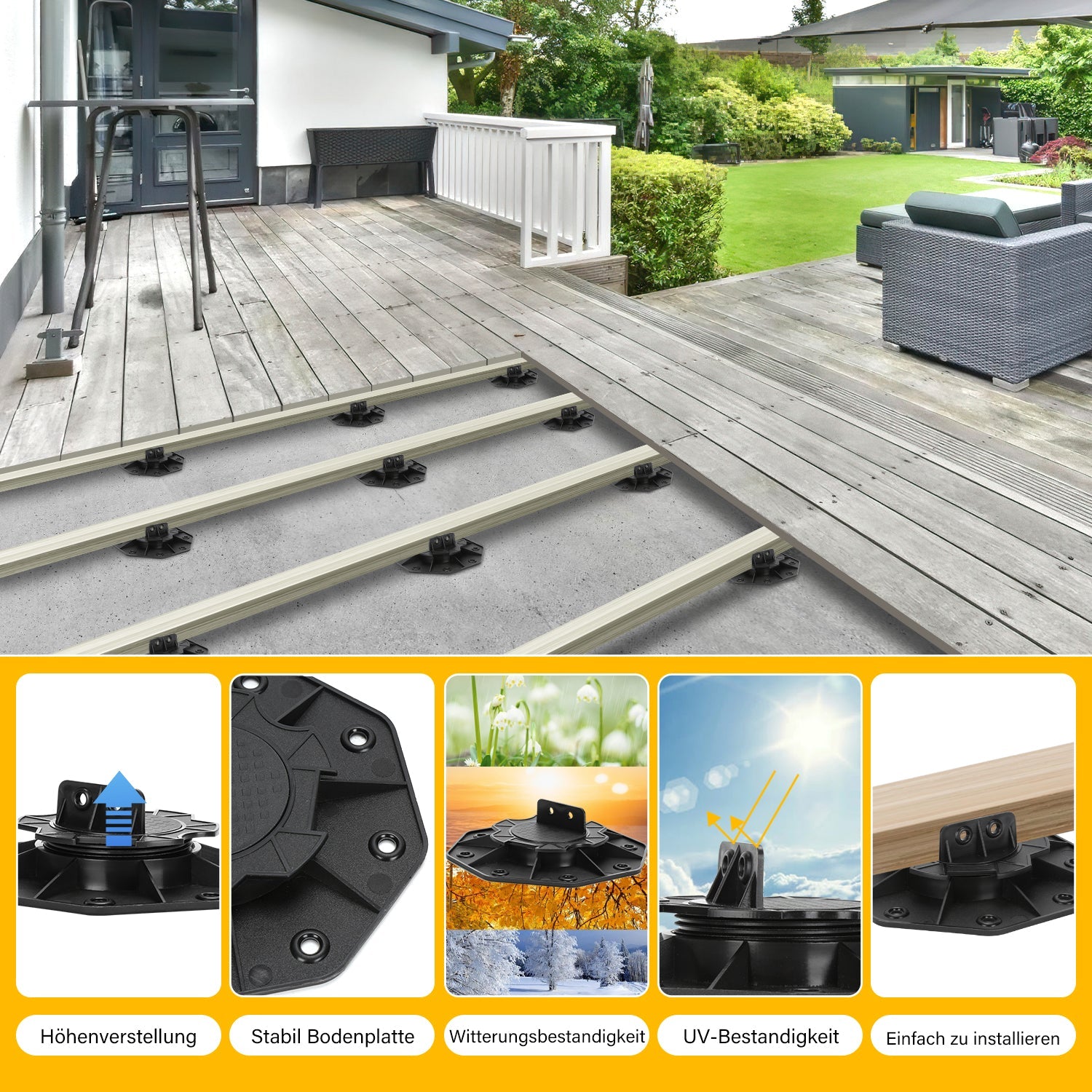 Cosmo Go Stelzlager Höhenverstellbar Terrassenlager 10 Stück