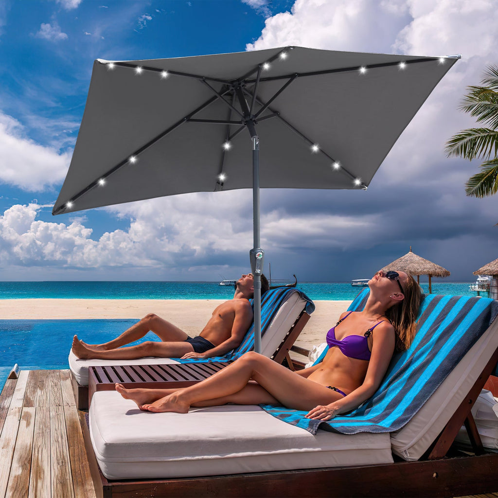 Cosmo Go Sonnenschirm 210x140 / 300x200cm Rechteckig mit LED Solar