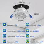 Cosmo Go LED Einbaustrahler 20x 3W Kaltweiß/Warmweiß Extra flach