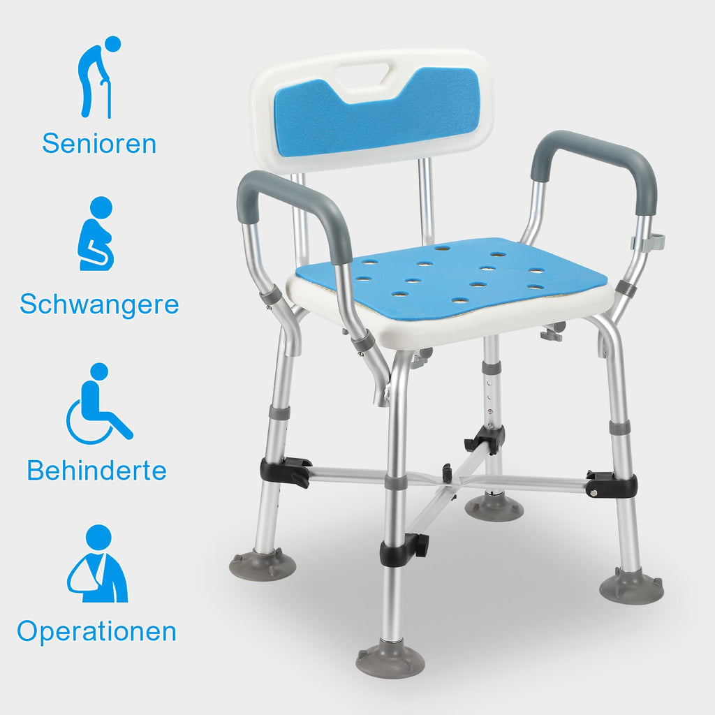 Cosmo Go Duschhocker Duschstuhl mit Doppelt Verstärktem Querbalken