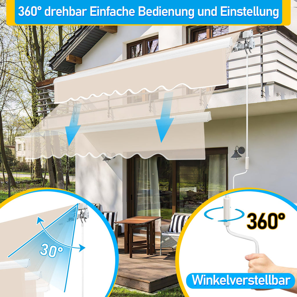 Cosmo Go Gelenkarmmarkise mit Manueller Kurbel