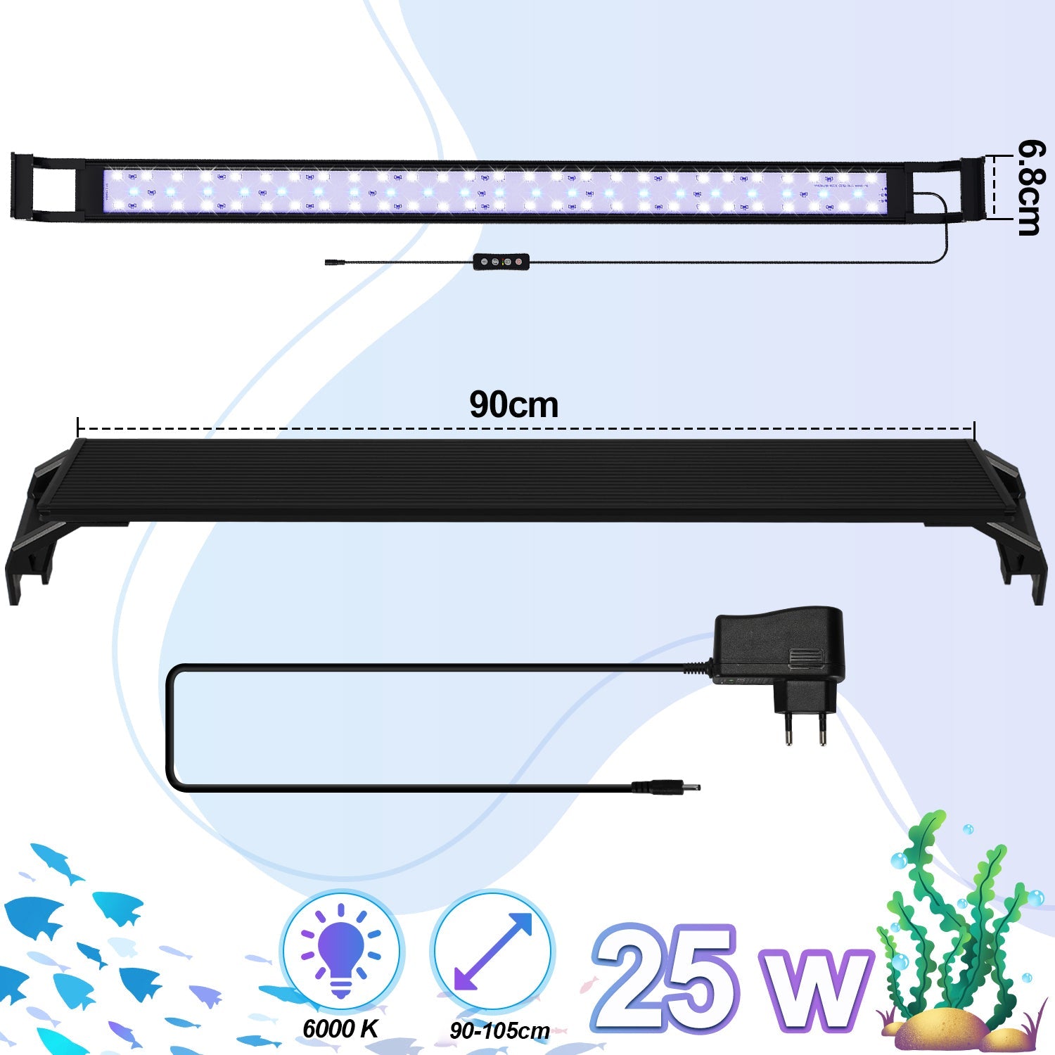 Cosmo Go LED Aquarium Beleuchtung Weiß Blau Licht