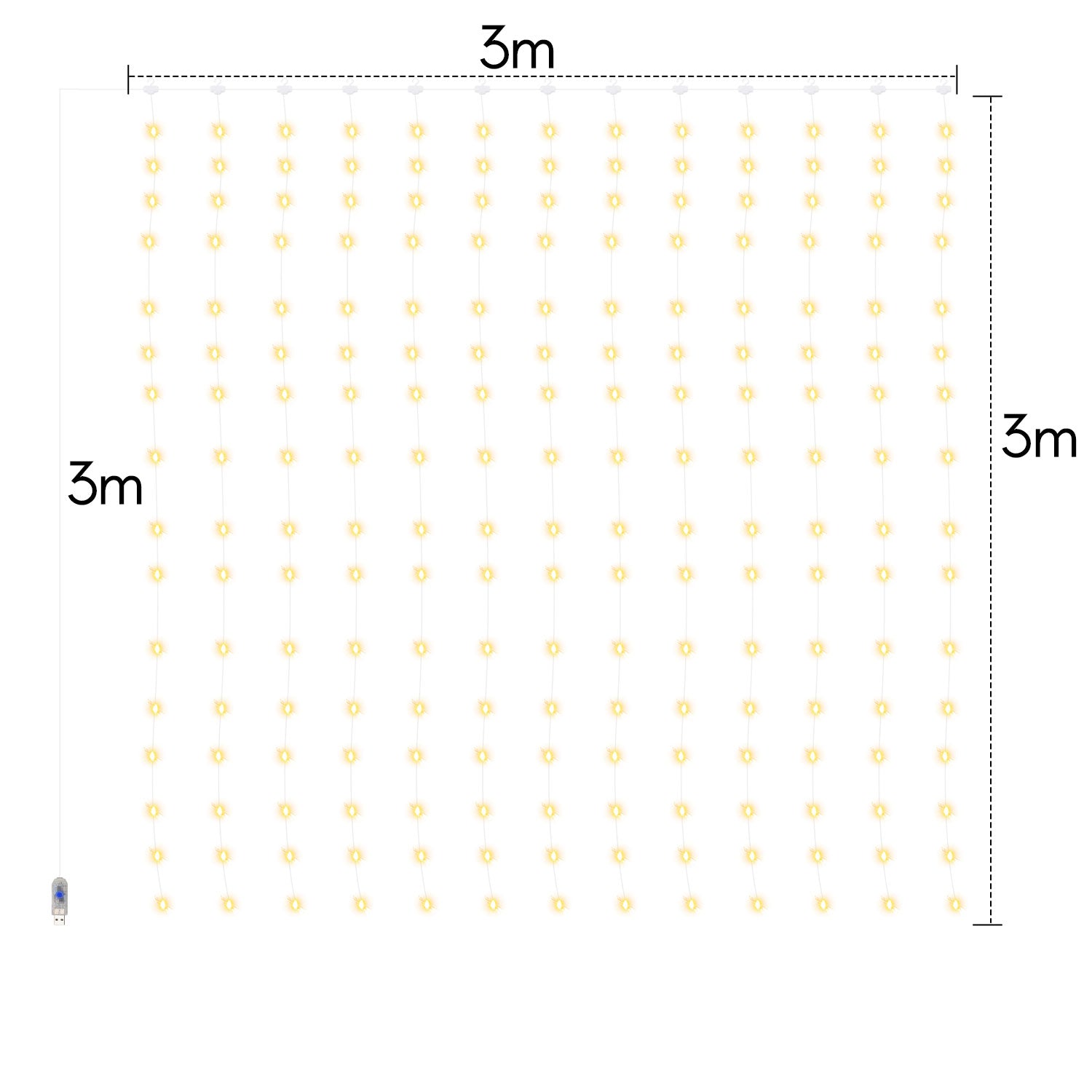 Cosmo Go LED Lichtervorhang 3x3m/3x6m Warmweiß/Farbe