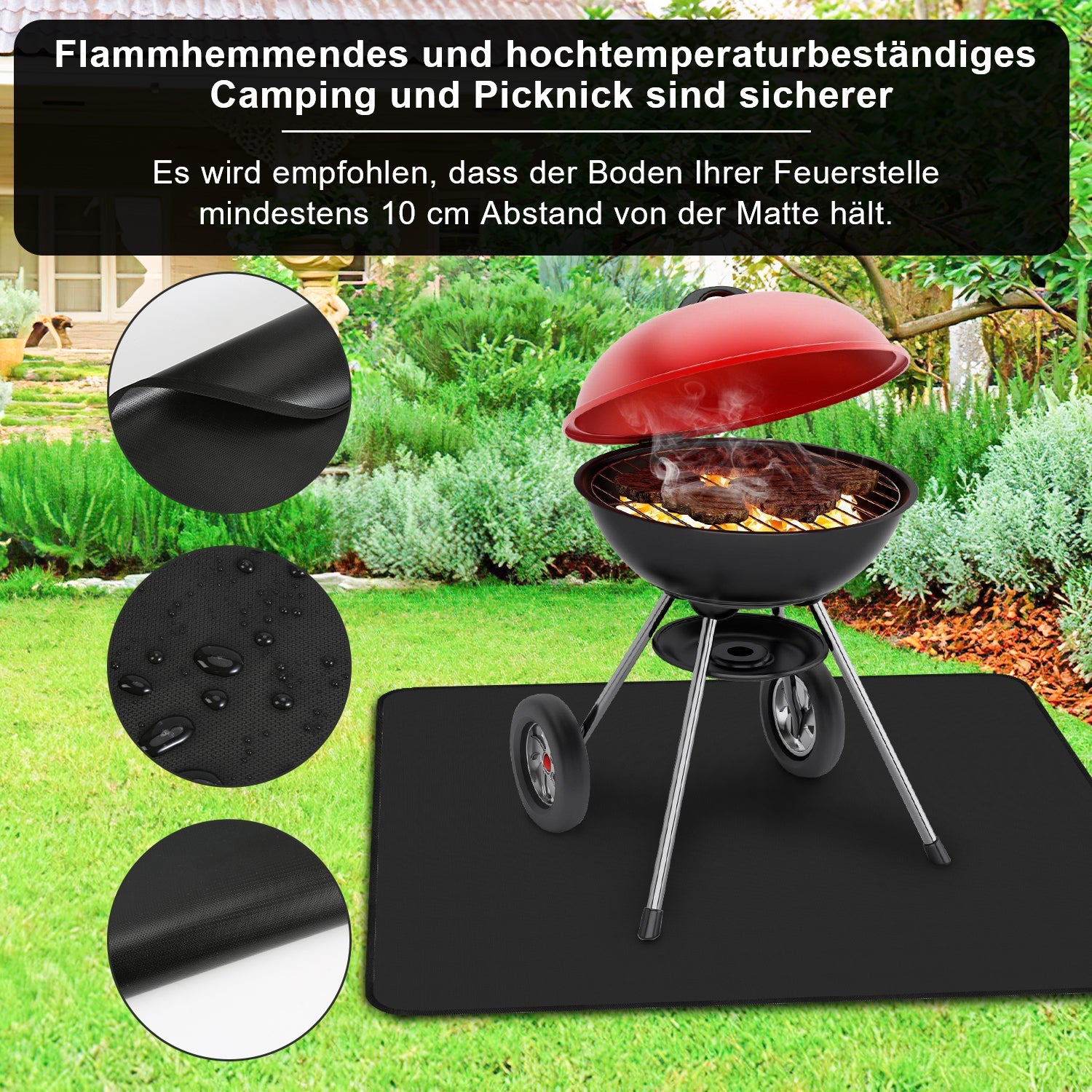 Cosmo Go Grillmatte BBQ Matte Silikonglasfaser